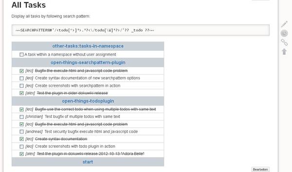 Ver. 2013-04-11 overview over all tasks on single page using searchpattern plugin